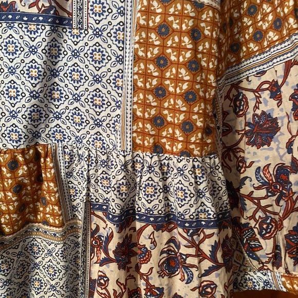 ZARA Patchwork Belted SHIRT DRESS - Picture 7 of 9